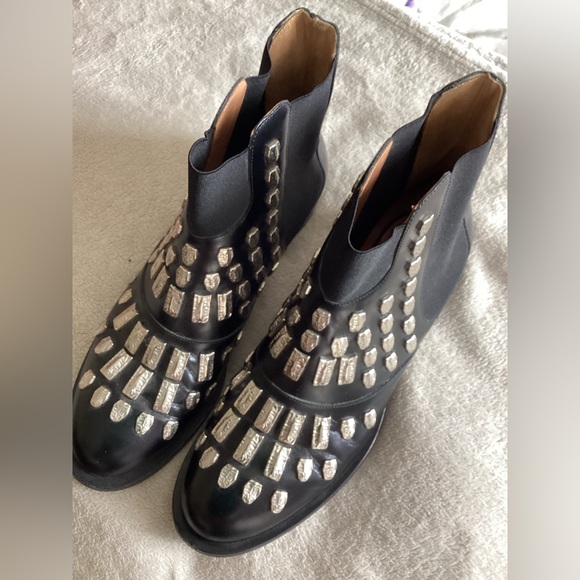Samuel Failli Black and Silver Studded Ankle Booties - Picture 3 of 13